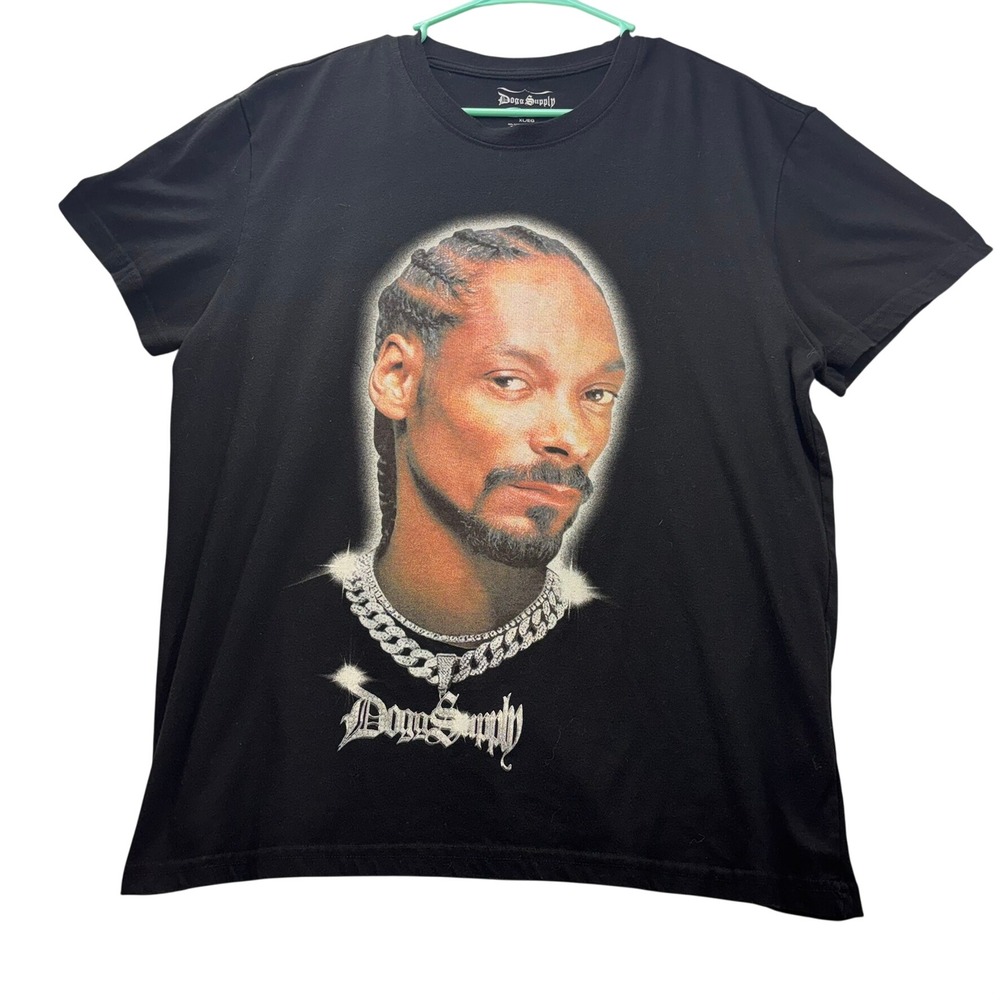 Dogg Supply Snoop Dogg Graphic T-Shirt Mens XL Black Portrait Streetwear Tee